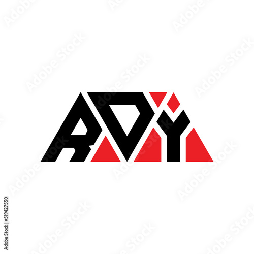 RDY triangle letter logo design with triangle shape. RDY triangle logo design monogram. RDY triangle vector logo template with red color. RDY triangular logo Simple, Elegant, and Luxurious Logo... photo