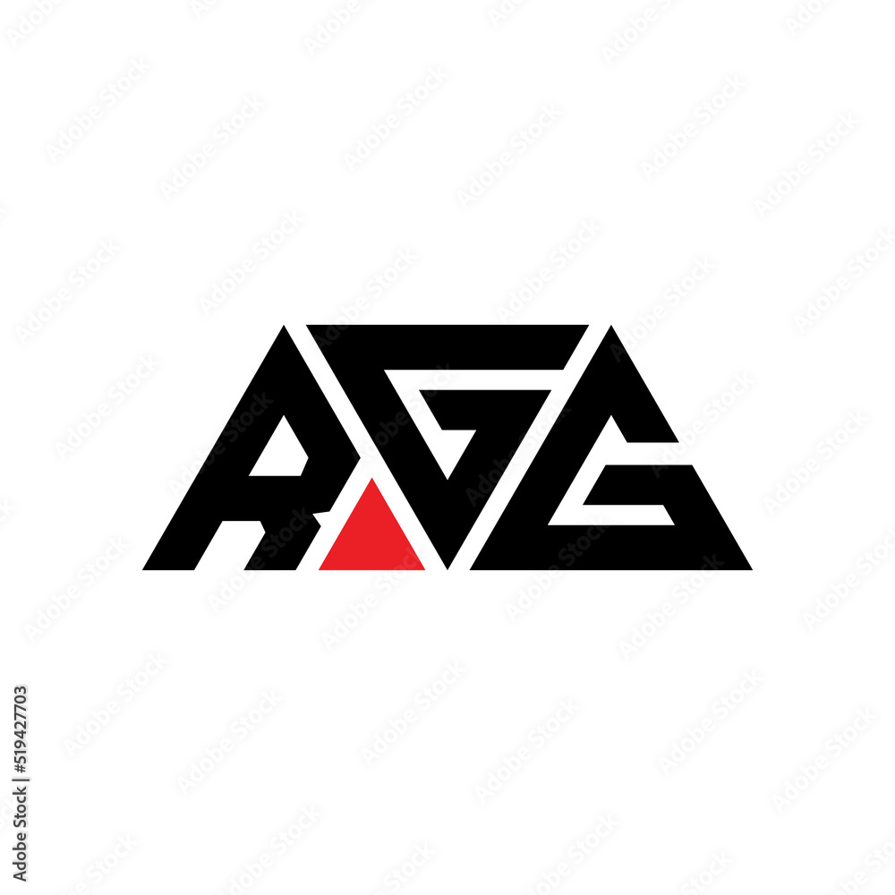 RGG triangle letter logo design with triangle shape. RGG triangle logo design monogram. RGG triangle vector logo template with red color. RGG triangular logo Simple, Elegant, and Luxurious Logo...