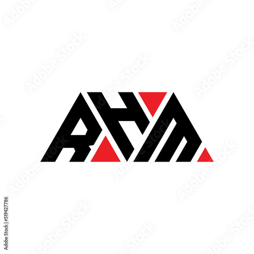 RHM triangle letter logo design with triangle shape. RHM triangle logo design monogram. RHM triangle vector logo template with red color. RHM triangular logo Simple, Elegant, and Luxurious Logo...