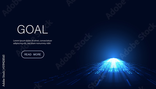 Abstract Blue Light Speed Forward Blue Background Hi-Tech Concept Goal Attitude Goal For Success modern technology concept and Copy space.
