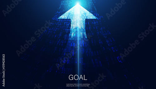 abstract blue light speed arrow Forward Blue Background Hi-Tech Concept Goal Attitude Goal For Success modern technology concept and Copy space