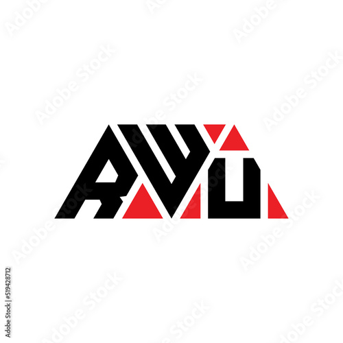 RWU triangle letter logo design with triangle shape. RWU triangle logo design monogram. RWU triangle vector logo template with red color. RWU triangular logo Simple, Elegant, and Luxurious Logo...