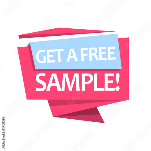 Badge Get your FREE sample, vector illustration