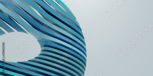 Fototapeta Naklejka Na Ścianę i Meble -  Abstract 3d rendered illustration. Parametric object on white background for presentations, graphic design. 3D illustration. 3D rendering.