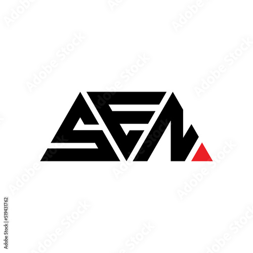 SEN triangle letter logo design with triangle shape. SEN triangle logo design monogram. SEN triangle vector logo template with red color. SEN triangular logo Simple, Elegant, and Luxurious Logo...