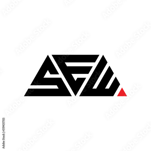 SEW triangle letter logo design with triangle shape. SEW triangle logo design monogram. SEW triangle vector logo template with red color. SEW triangular logo Simple, Elegant, and Luxurious Logo...