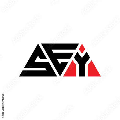 SEY triangle letter logo design with triangle shape. SEY triangle logo design monogram. SEY triangle vector logo template with red color. SEY triangular logo Simple, Elegant, and Luxurious Logo... photo