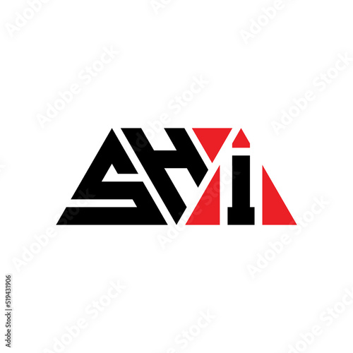 SHI triangle letter logo design with triangle shape. SHI triangle logo design monogram. SHI triangle vector logo template with red color. SHI triangular logo Simple, Elegant, and Luxurious Logo...