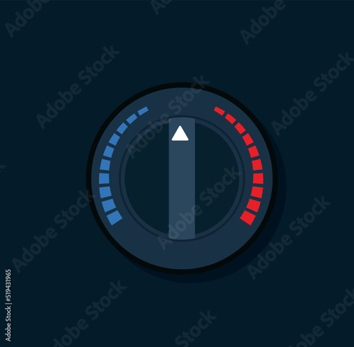 Car climate control with air condition button, vector design