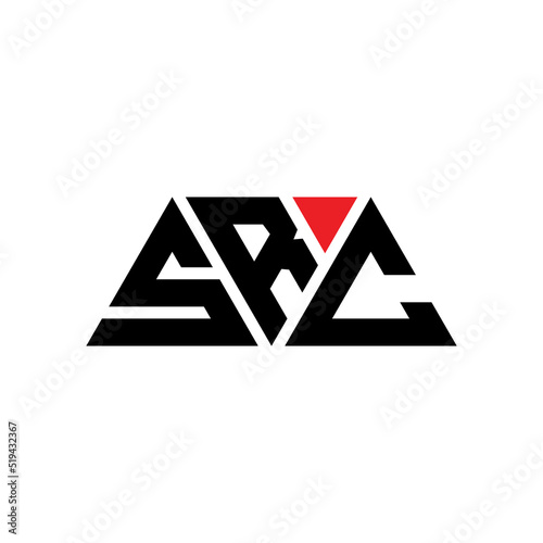 SRC triangle letter logo design with triangle shape. SRC triangle logo design monogram. SRC triangle vector logo template with red color. SRC triangular logo Simple, Elegant, and Luxurious Logo... photo