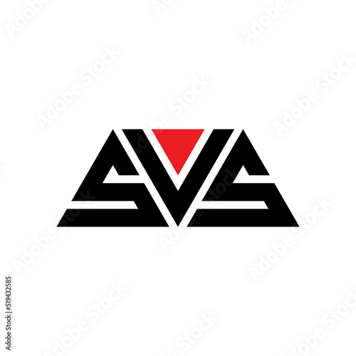 SVS triangle letter logo design with triangle shape. SVS triangle logo design monogram. SVS triangle vector logo template with red color. SVS triangular logo Simple, Elegant, and Luxurious Logo...