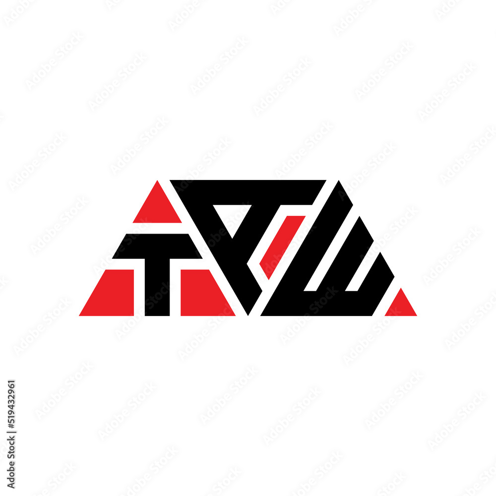 TAW triangle letter logo design with triangle shape. TAW triangle logo design monogram. TAW triangle vector logo template with red color. TAW triangular logo Simple, Elegant, and Luxurious Logo...