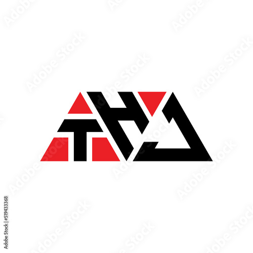 THJ triangle letter logo design with triangle shape. THJ triangle logo design monogram. THJ triangle vector logo template with red color. THJ triangular logo Simple, Elegant, and Luxurious Logo...