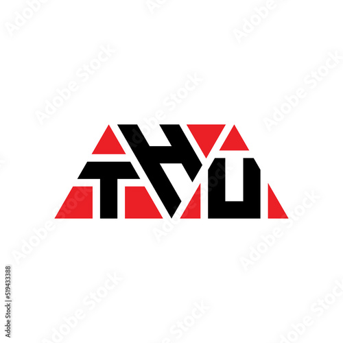 THU triangle letter logo design with triangle shape. THU triangle logo design monogram. THU triangle vector logo template with red color. THU triangular logo Simple, Elegant, and Luxurious Logo...