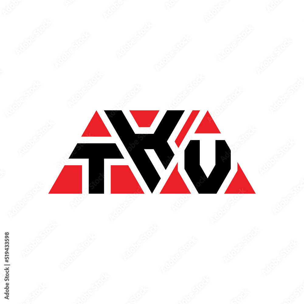 TKV triangle letter logo design with triangle shape. TKV triangle logo design monogram. TKV triangle vector logo template with red color. TKV triangular logo Simple, Elegant, and Luxurious Logo...