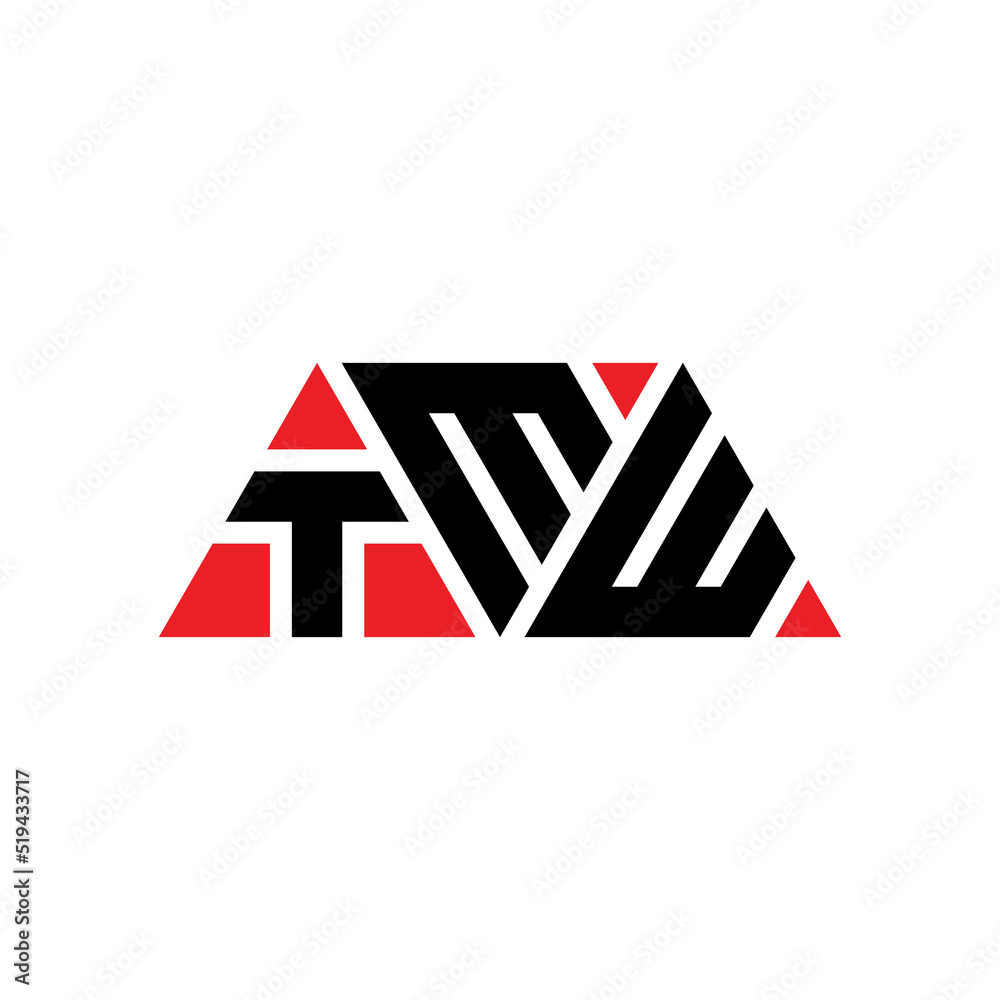TMW triangle letter logo design with triangle shape. TMW triangle logo design monogram. TMW triangle vector logo template with red color. TMW triangular logo Simple, Elegant, and Luxurious Logo...