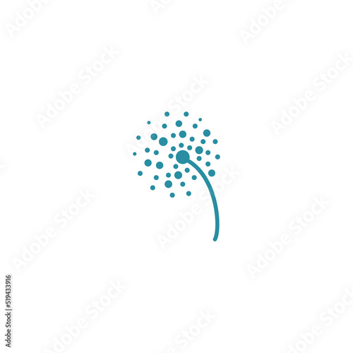dandelion flower logo with template vector illustration