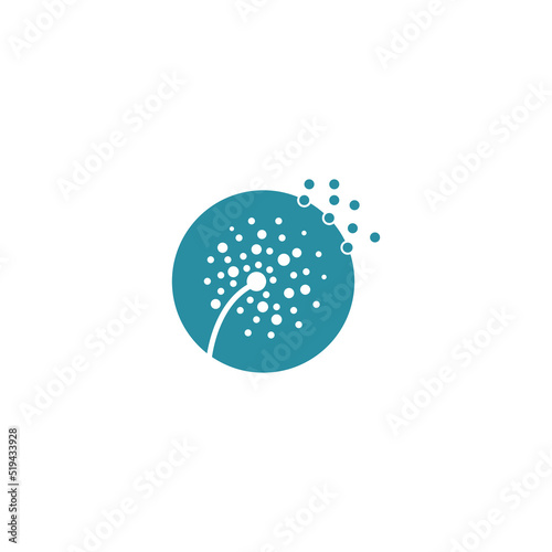 dandelion flower logo with template vector illustration