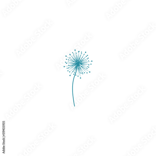 dandelion flower logo with template vector illustration