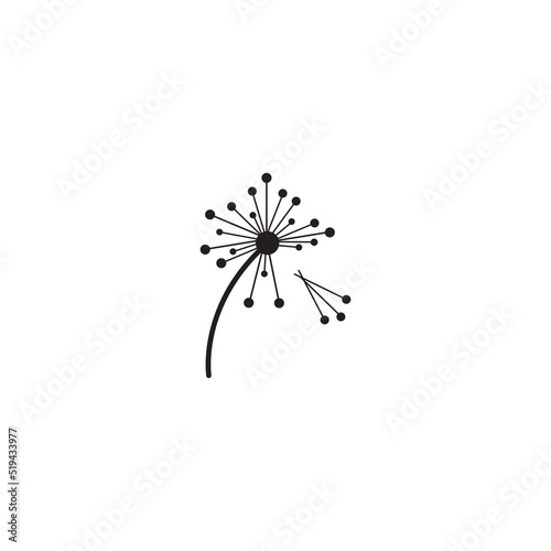 dandelion flower logo with template vector illustration