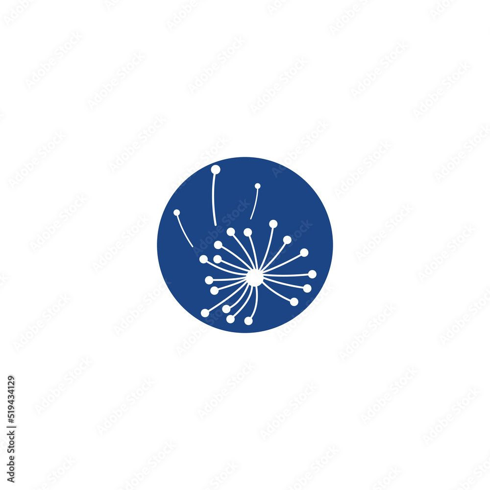 dandelion flower logo with template vector illustration dandelion flower logo with template vector illustration
