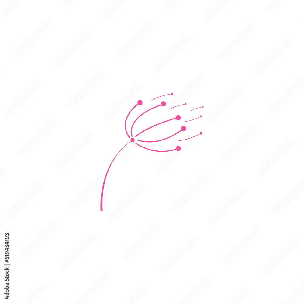 dandelion flower logo with template vector illustration dandelion flower logo with template vector illustration