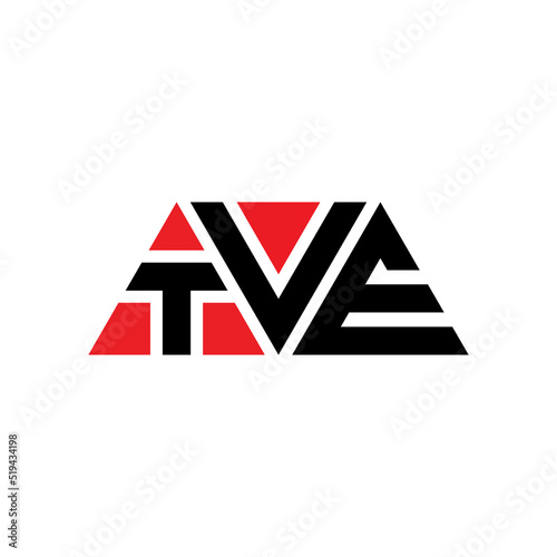 TVE triangle letter logo design with triangle shape. TVE triangle logo design monogram. TVE triangle vector logo template with red color. TVE triangular logo Simple, Elegant, and Luxurious Logo... photo