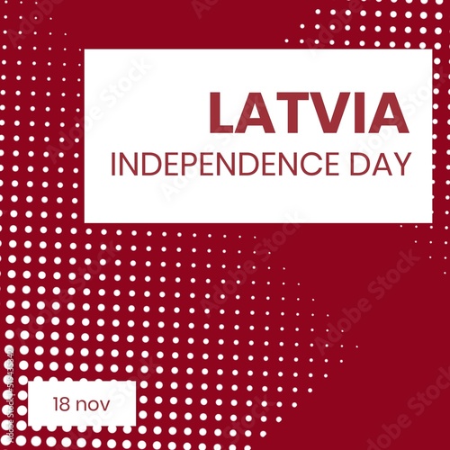 Composition of latvia independence day text over spots