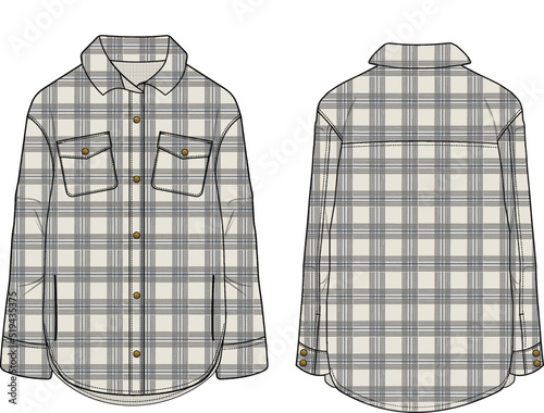 women's flannel shirtjacket photo