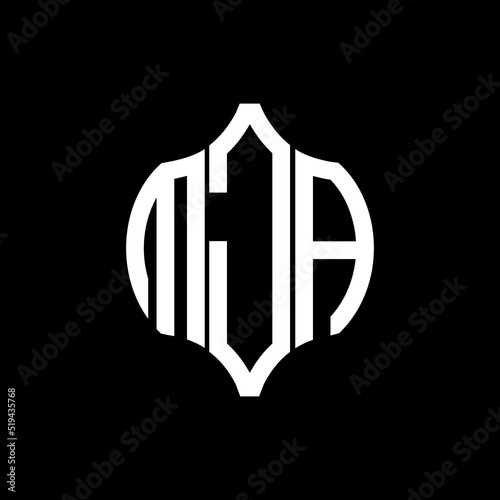 MJA letter logo. MJA best black background vector image. MJA Monogram logo design for entrepreneur and business.
 photo