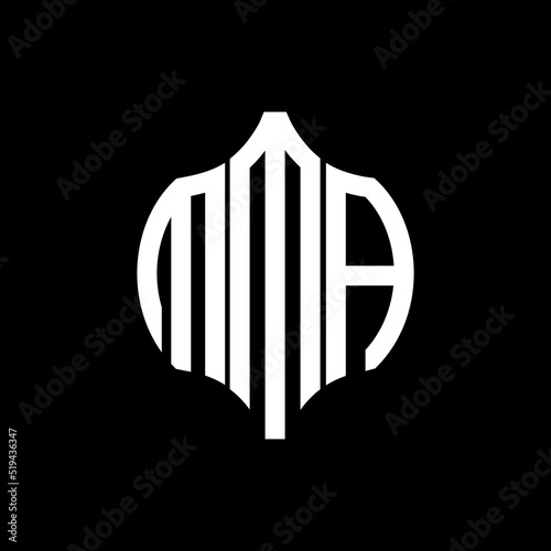 MMA letter logo. MMA best black background vector image. MMA Monogram logo design for entrepreneur and business.
