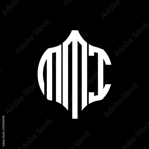 MMI letter logo. MMI best black background vector image. MMI Monogram logo design for entrepreneur and business.
 photo