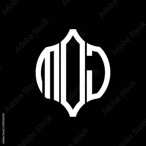 MOJ letter logo. MOJ best black background vector image. MOJ Monogram logo design for entrepreneur and business.
 photo