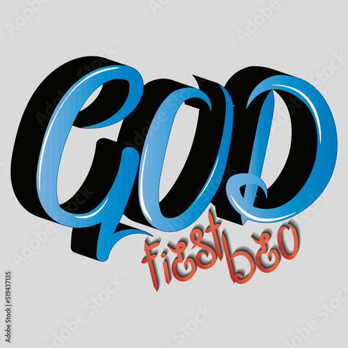 god first bro. vector inscription with unique letters for decorating t-shirts. isolated illustration of motivational quote