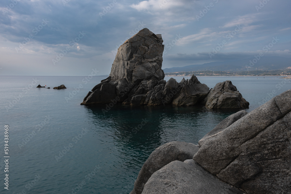 the calm sea of the morning in Montepaone, Calabria, southern Italy