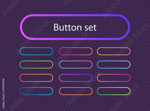 Set of vector button gradient line style isolated on transparent background for web site, ui, mobile app. Call to action icon button. Vector 10 eps