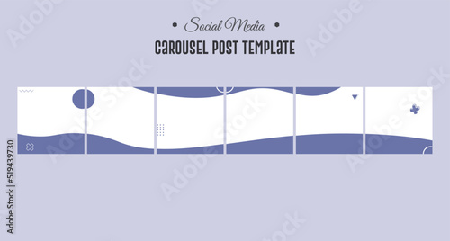 Instagram and social media carousel post template with six page