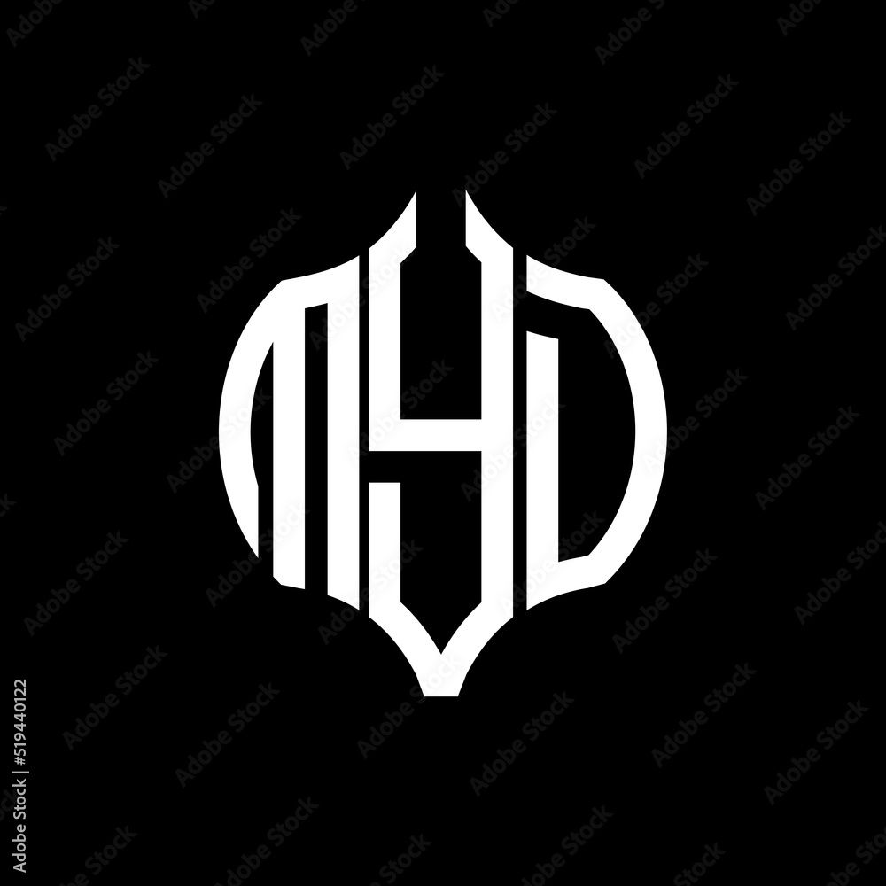 MYD letter logo. MYD best black background vector image. MYD Monogram logo design for entrepreneur and business.
 - obrazy, fototapety, plakaty 