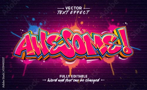Awesome graffiti style editable text effect photo