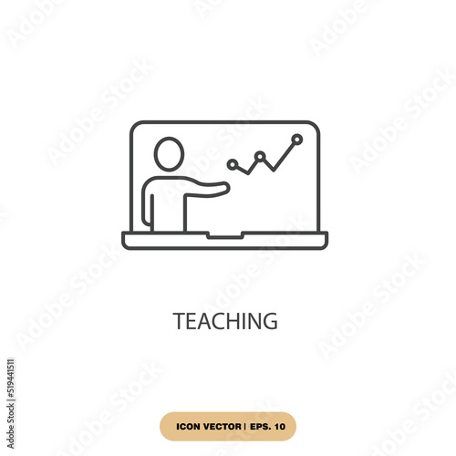 teaching icons  symbol vector elements for infographic web