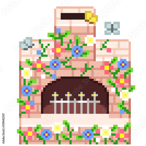 An 8-bit retro-styled pixel-art illustration of a garden furnace. © Ignite
