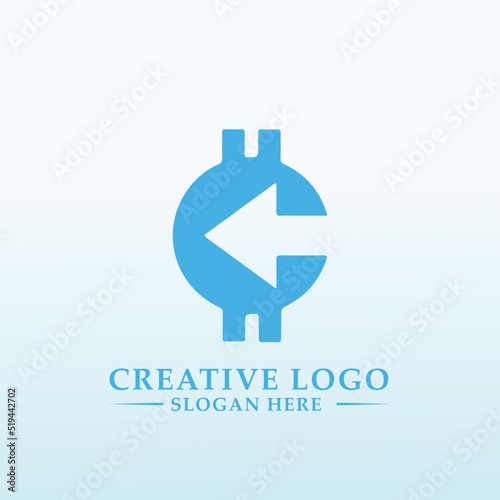Crypto currency vector logo design template