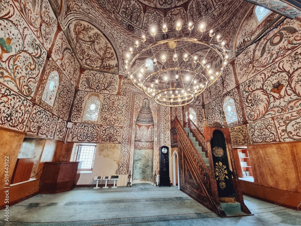 Obraz na płótnie Interior of the central mosque in Tirana in Albania w salonie