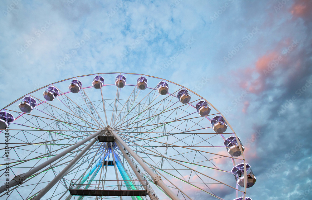 ferries wheel and sunset sky