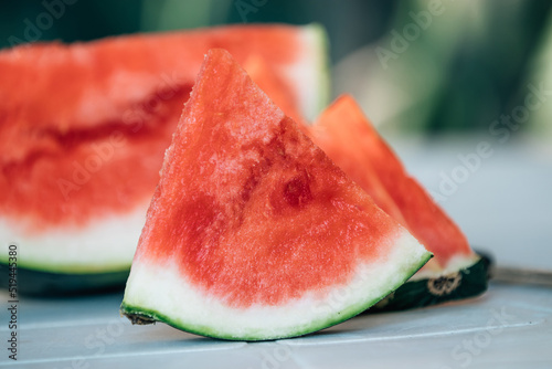 natural watermelon pieces, summer tropical fruit