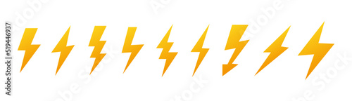 Lightning current set. Vector graphics