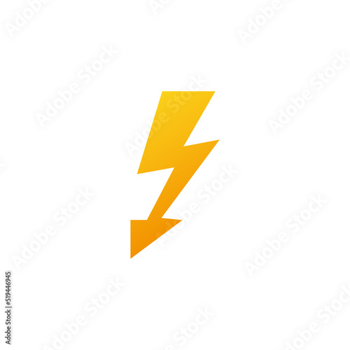 Lightning  arrow. Vector graphics in flat style