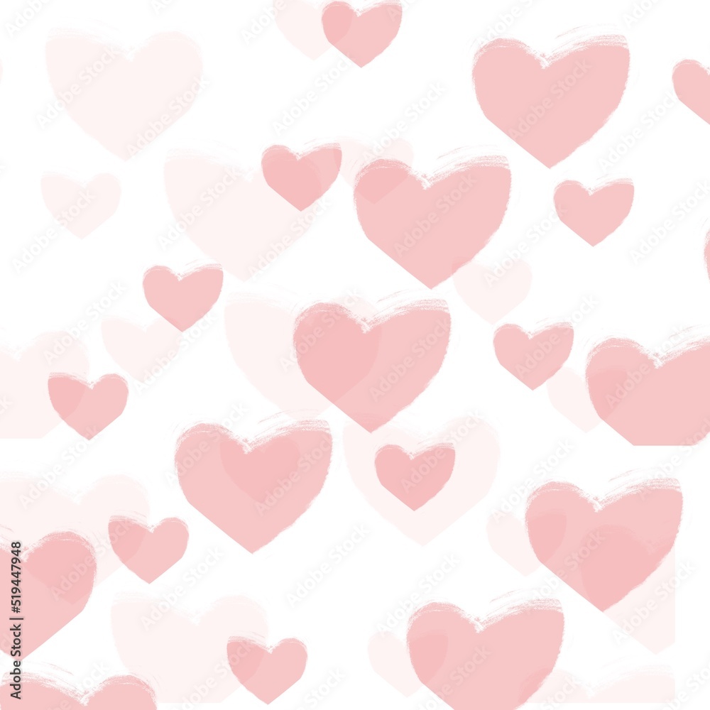 seamless pattern with hearts white background 