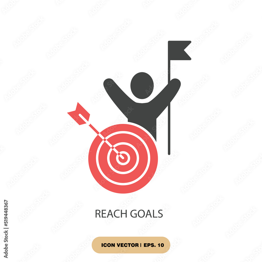 reach goals icons symbol vector elements for infographic web reach goals icons symbol vector elements for infographic web
