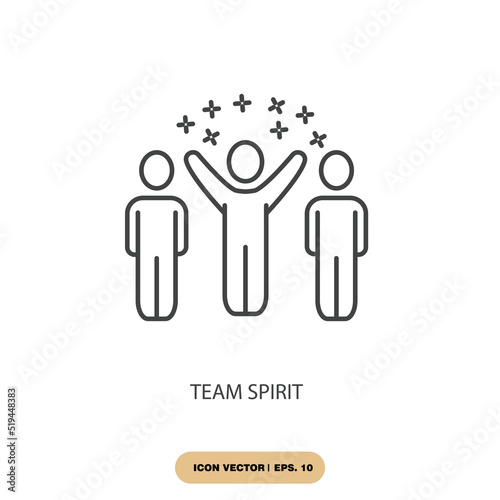 team spirit icons  symbol vector elements for infographic web